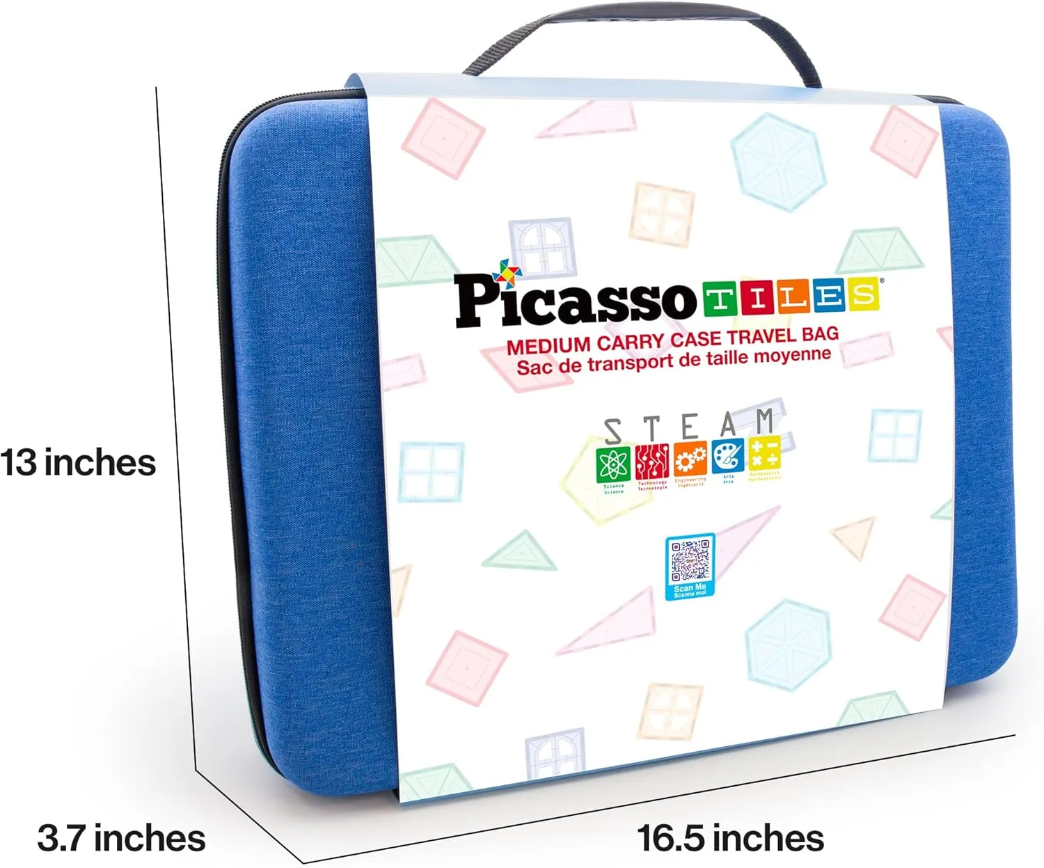 PicassoTiles Toy Carry Case Storage Box Organizer Portable Travel Bag Water Resistant Oxford Cloth for Kids Magnetic Tiles STEM Kids Construction Blocks Magnet Accessory Character Action Figure PTA101