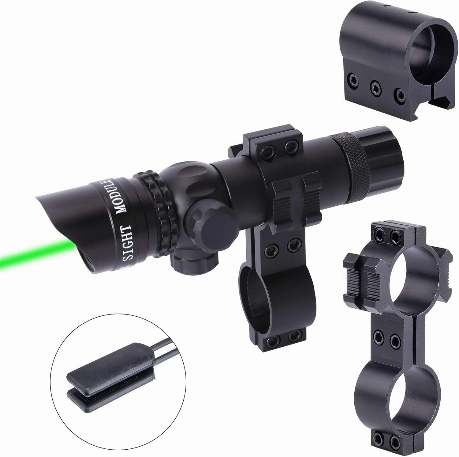 Pinty Hunting Rifle Green Laser Sight Dot Scope Adjustable with Mounts