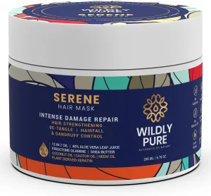 Plant Keratin Spa Hair Mask for Dry Frizzy Hair | 40% Aloe SheaButter | Argan Myrrh Olive & 9 More Oils | Toxin 20 Free No Paraben Silicone 200ml [Serene]
