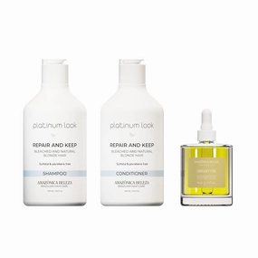 Platinum Shampoo & Conditioner Duo   100% Pure Argan Oil, Complete Hair Nourishment and Protection Repair and Strengthens Hair 10 Oz &2 Oz
