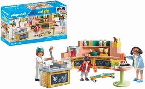 Playmobil 71538 Fast Food Stand - Includes Three Characters, Sales Counter, Grill with Deep Fryer and Basket - MyLife - From 5 Years
