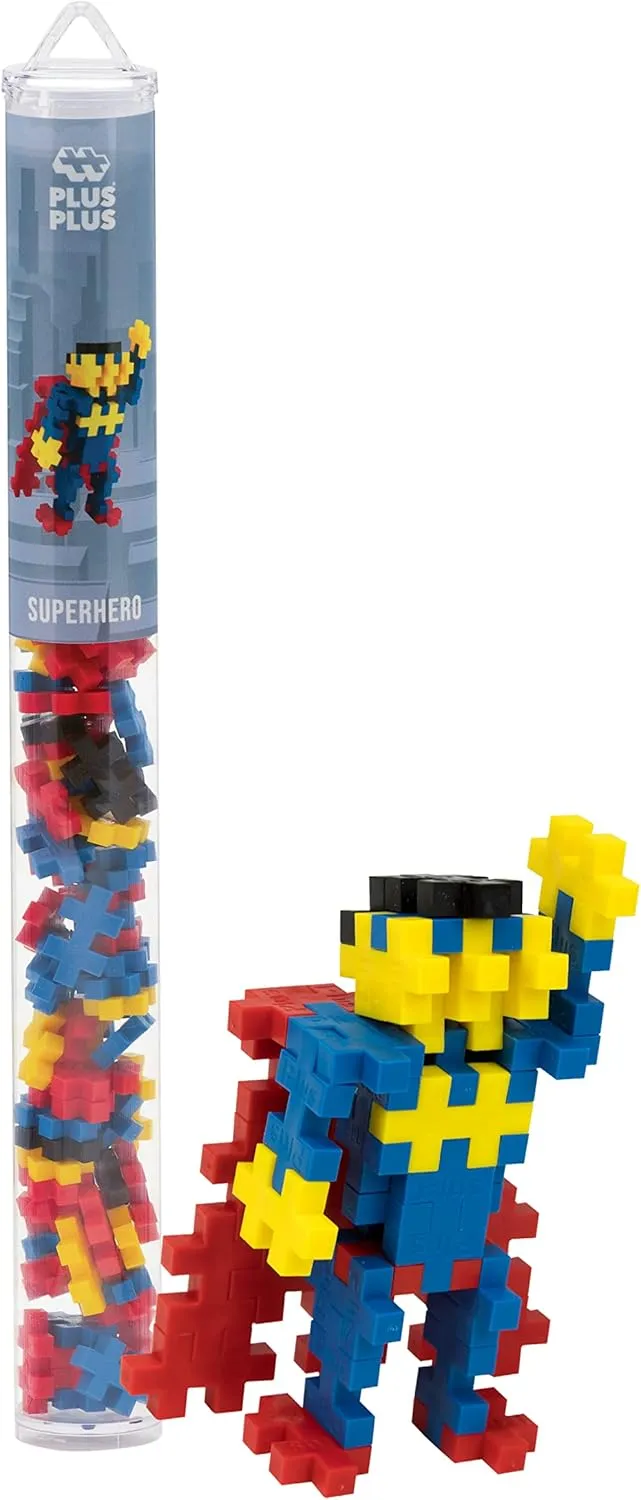 PLUS PLUS Building Block Playset Kit, Themed Figures 3D Puzzle, Fun Stem Toys for Kids, 350 Mini Interlocking Pieces - 5 Tube Bundle, Fantasy Battle