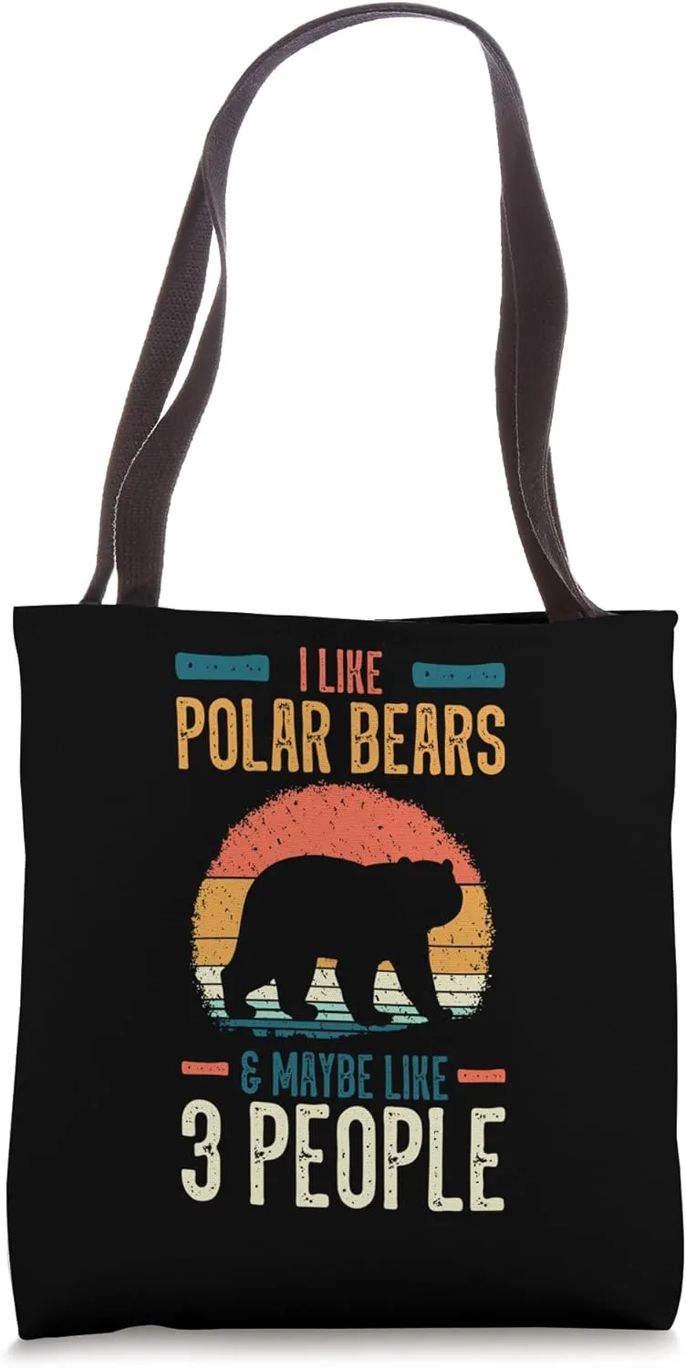 Polar Bear Specialist Retro Vintage Zoologist Introverted Tote Bag