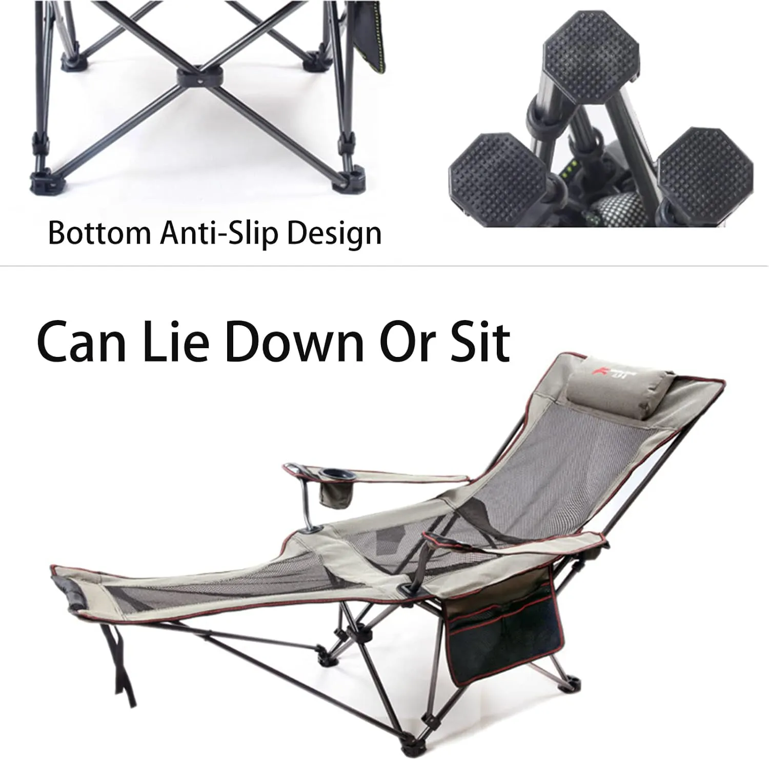 Portable Lightweight Camping Chairs Foldable Beach Chairs for Leisure Fishing, Outing Party, Beach Barbecue, Office Lunch Break (with Tripod,Blue-Cloth)