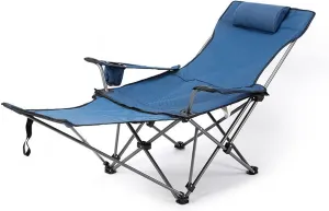 Portable Lightweight Camping Chairs Foldable Beach Chairs for Leisure Fishing, Outing Party, Beach Barbecue, Office Lunch Break (with Tripod,Blue-Cloth)