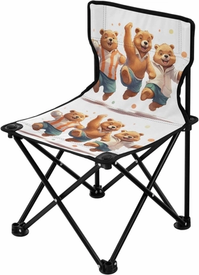 Portable Camping Folding Chairs Foldable Chair Small Bear Cartoon Lightweight Backpacking Outdoor Outside Fishing