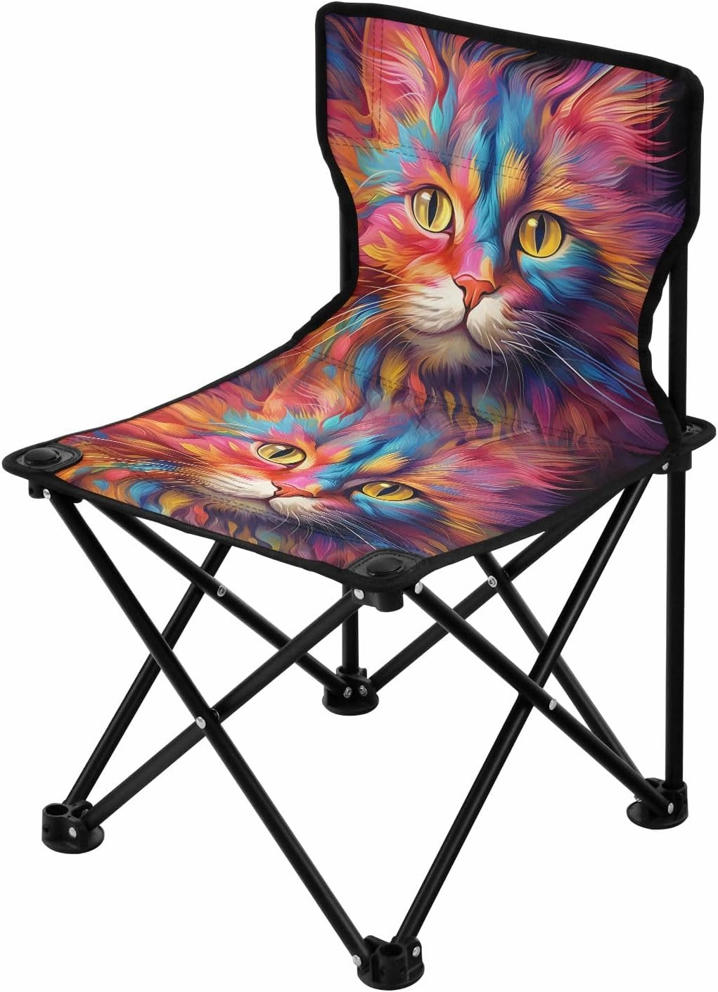 Portable Camping Folding Chairs Foldable Chair Small Cat Colorful Lightweight Backpacking Outdoor Outside Fishing