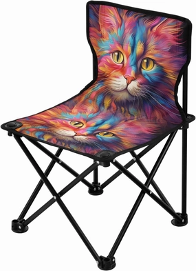 Portable Camping Folding Chairs Foldable Chair Small Cat Colorful Lightweight Backpacking Outdoor Outside Fishing