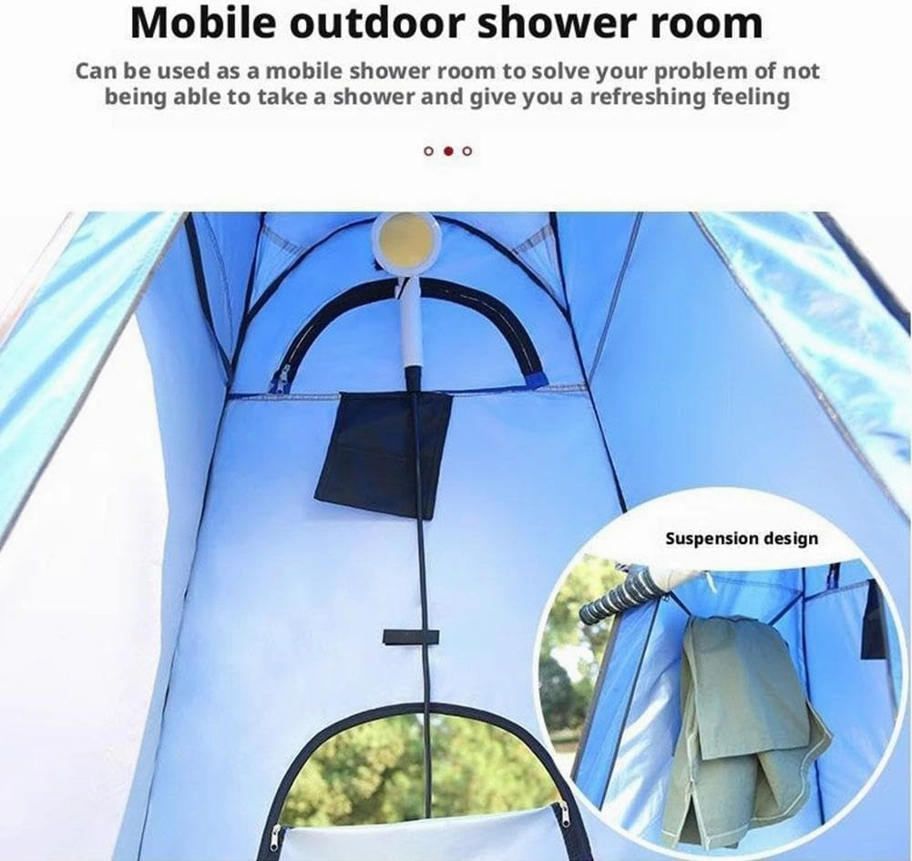 Portable Camping Toilet Kit for Adults, Portable Outdoor Camping Bathroom Toilet Tent Changing Dressing Room with Carry Bag, Large Folding Toilet Showers Room (Blue)