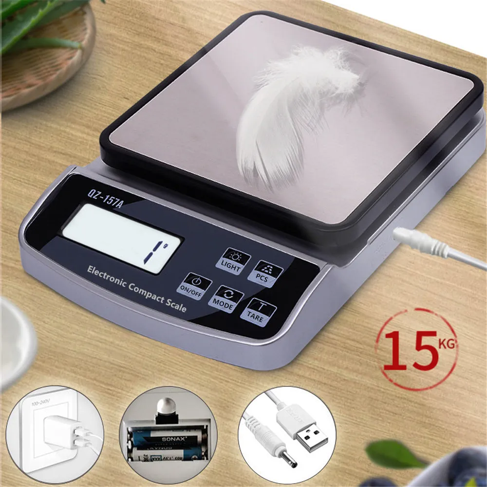 Premium Electronic Kitchen Scale - USB Rechargeable Smart Digital Balance for Food, Coffee, and Baking (3KG/5KG/10KG Capacity)