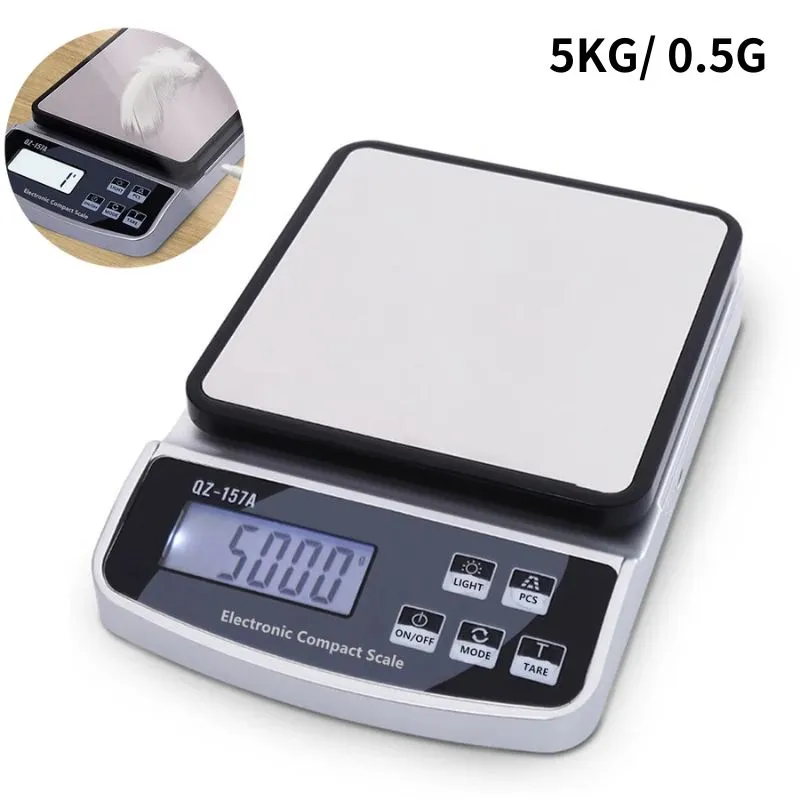 Premium Electronic Kitchen Scale - USB Rechargeable Smart Digital Balance for Food, Coffee, and Baking (3KG/5KG/10KG Capacity)