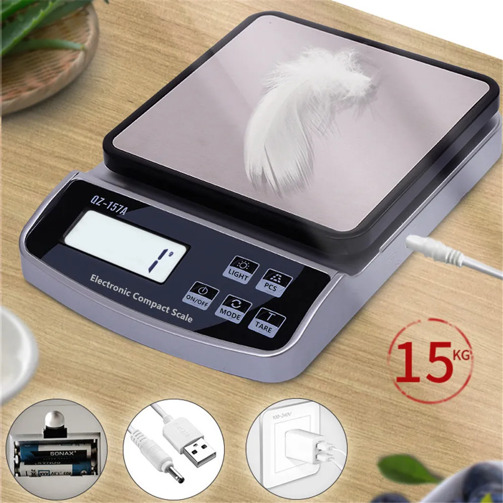 Premium Electronic Kitchen Scale - USB Rechargeable Smart Digital Balance for Food, Coffee, and Baking (3KG/5KG/10KG Capacity)