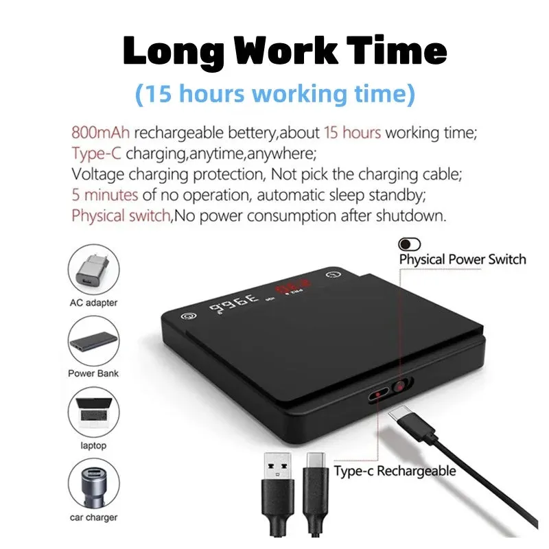 Premium Mini Espresso Coffee Scale - Smart Timer Kitchen Balance, USB Rechargeable, 2kg/0.1g Precision Measurement (g/oz/ml) - Perfect Gift for Coffee Lovers