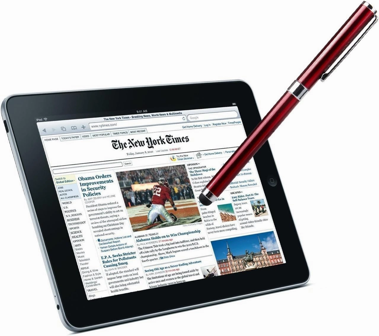 Pro Stylus Capacitive Pen Compatible with Kurio Utra 2 7-inch, Smart 2-in-1 Pro 10-inch Upgraded Custom High Precision Touch Full Size 6 Pack! (RED)