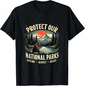 Protect National Parks Vintage Bear Wilderness Art Apparel T-Shirt