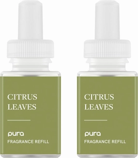 Pura Malodor Refill - Smart Home Air Diffuser - Up to 120-Hours of Premium Fragrance per Refill - Clean Diffuser Fragrance - Air Deodorizer & Odor Eliminator - 2 Pack, Citrus Leaves