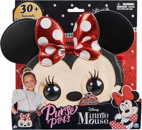 Purse Pets, Disney Minnie Mouse Interactive Pet Toy and Shoulder Bag with Over 30 Sounds and Reactions, Cross-Body Bag, Kids’ Toys for Girls