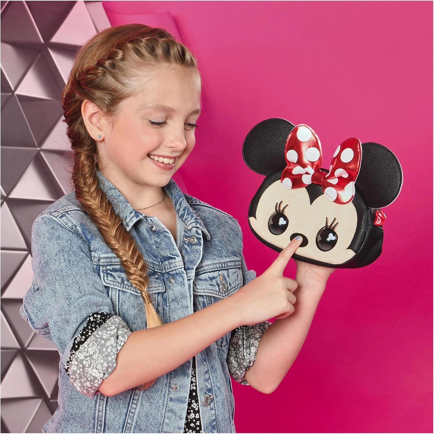 Purse Pets, Disney Minnie Mouse Interactive Pet Toy and Shoulder Bag with Over 30 Sounds and Reactions, Cross-Body Bag, Kids’ Toys for Girls