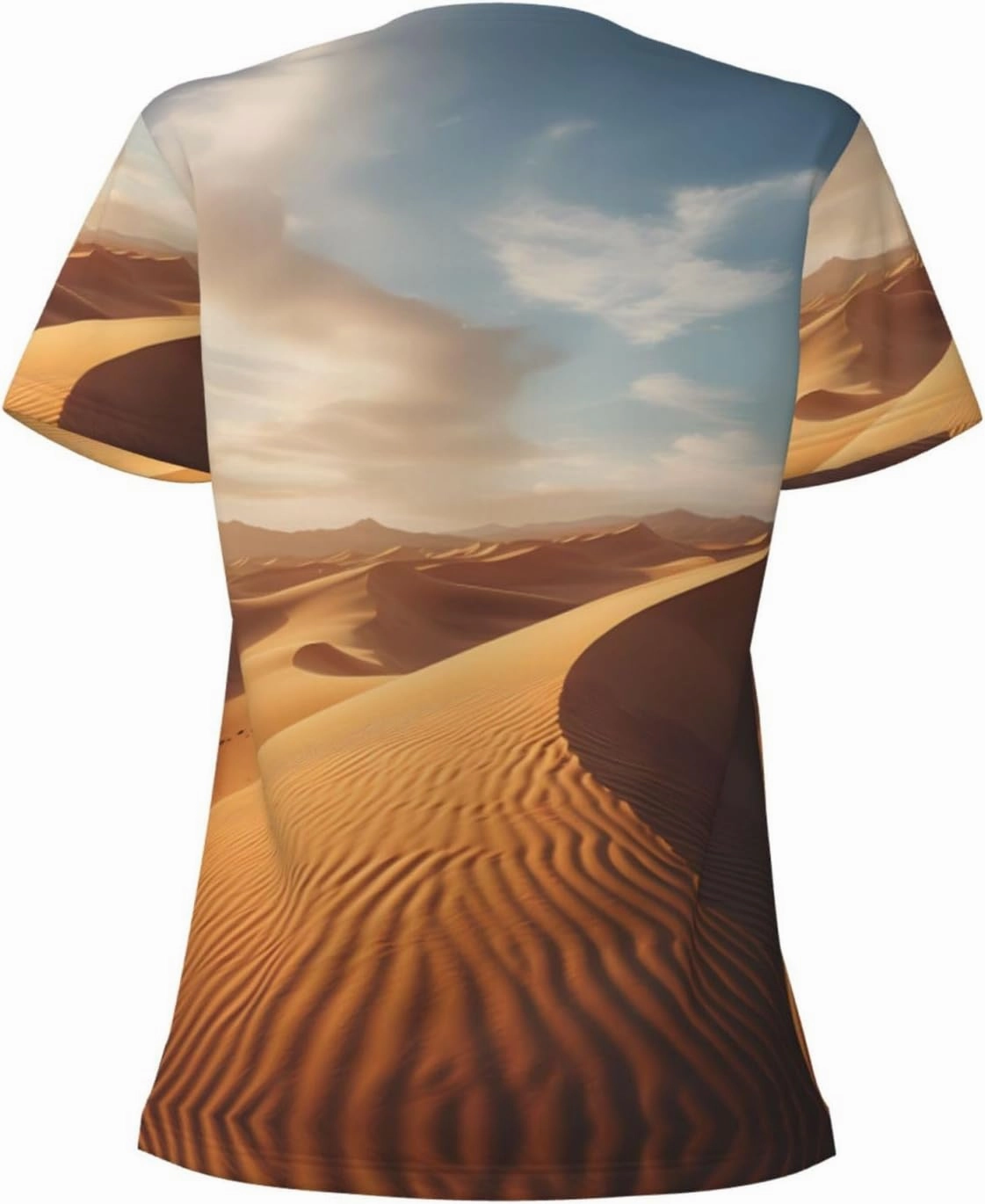 Quicksand Pattern Sexy V-Neck Printed Short T-Shirt, Travel Portable Fitness Clothes, Home and Outdoor wear