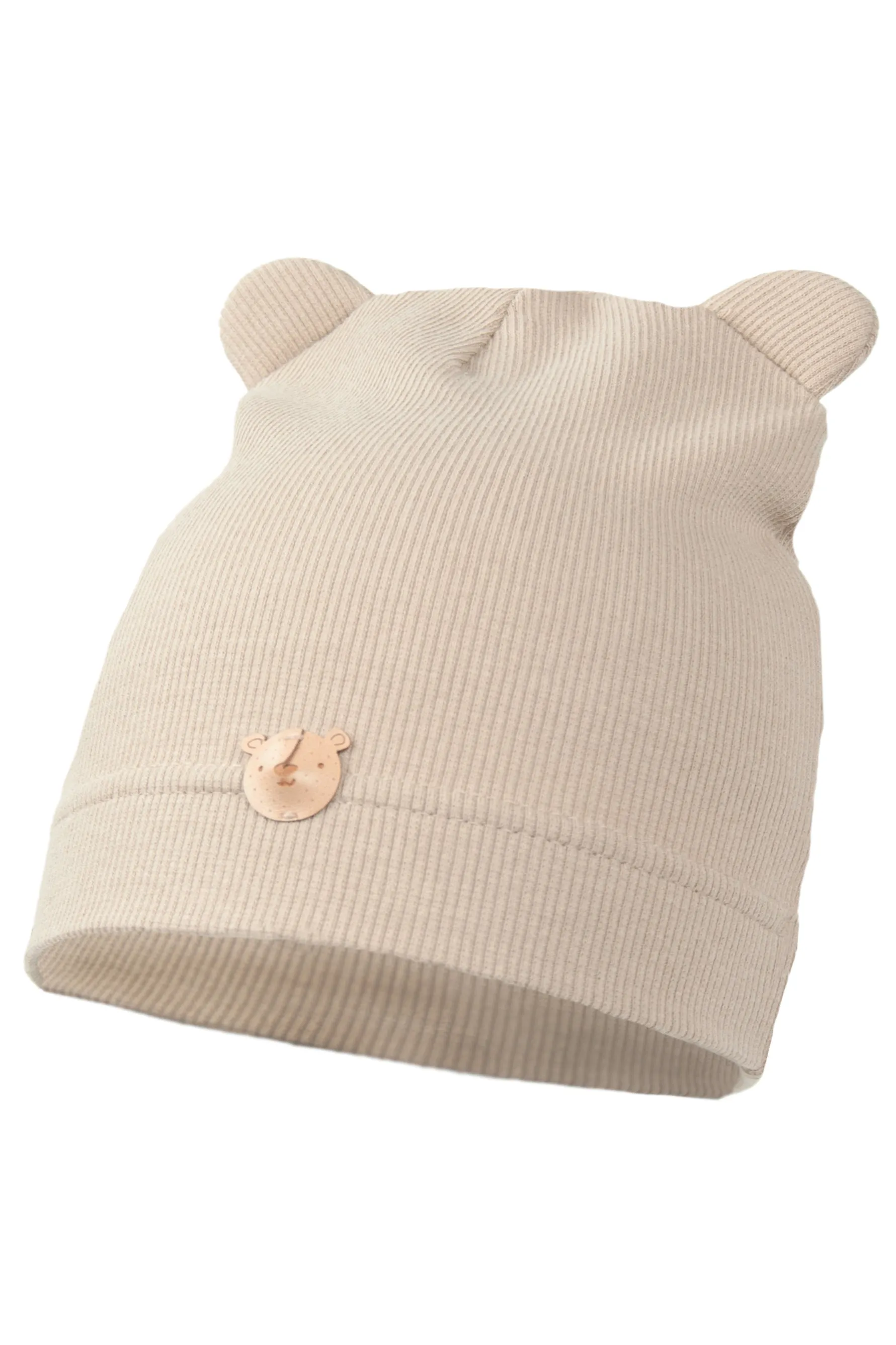 "Flavio" Light Beige Ribbed Teddy Hat
