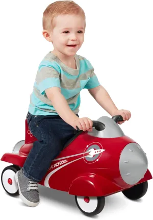 Radio Flyer Retro Rocket Ride On, Red Ride On Toy for Age 12 Months to 36 Months