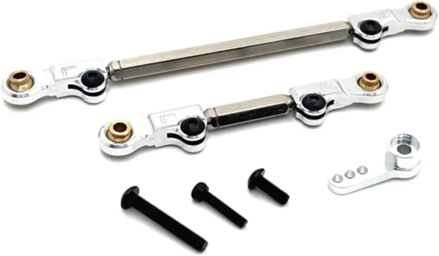Rc Connecting Rod Tie Rod for MJX for Hyper Go H12Y 1/12 Metal Steering Link Rod Pull Rod Servo Arm RC Crawler Car Upgrade Parts and Accessories Replacement and Use(Silver)