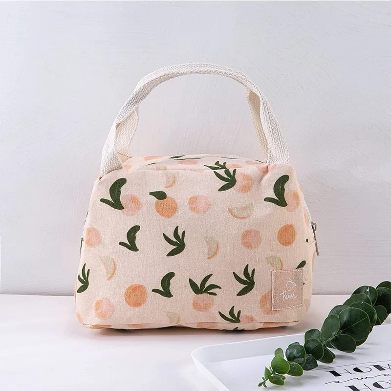 Realaiot 1 Pc Cute Fruit  Lunch Bag for Women Portable Insulated Lunch Thermal Bag Bento Pouch Lunch Container School Food Bag