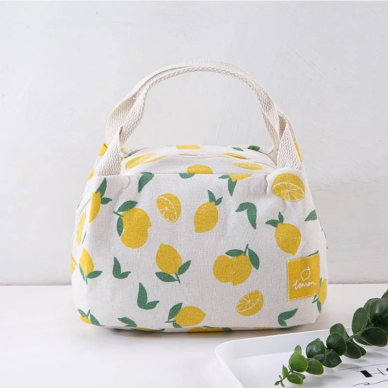 Realaiot 1 Pc Cute Fruit  Lunch Bag for Women Portable Insulated Lunch Thermal Bag Bento Pouch Lunch Container School Food Bag