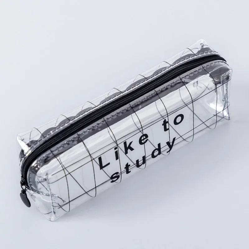 Realaiot 1Pcs Kawaii Pencil Case Cartoon Transparent letter octagonal School Pencil Box Pencilcase School Supplies Stationery
