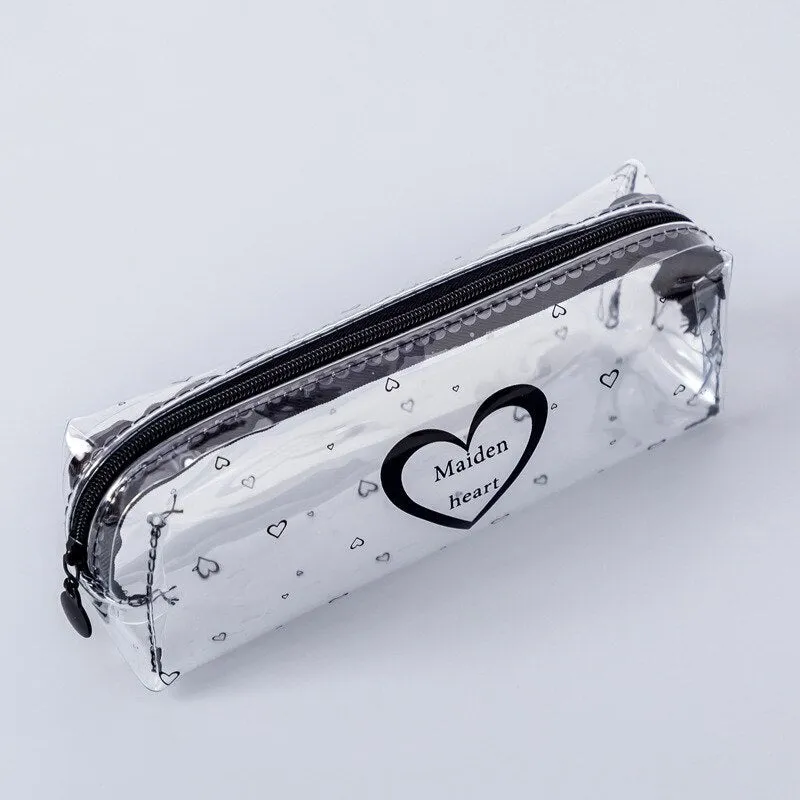 Realaiot 1Pcs Kawaii Pencil Case Cartoon Transparent letter octagonal School Pencil Box Pencilcase School Supplies Stationery