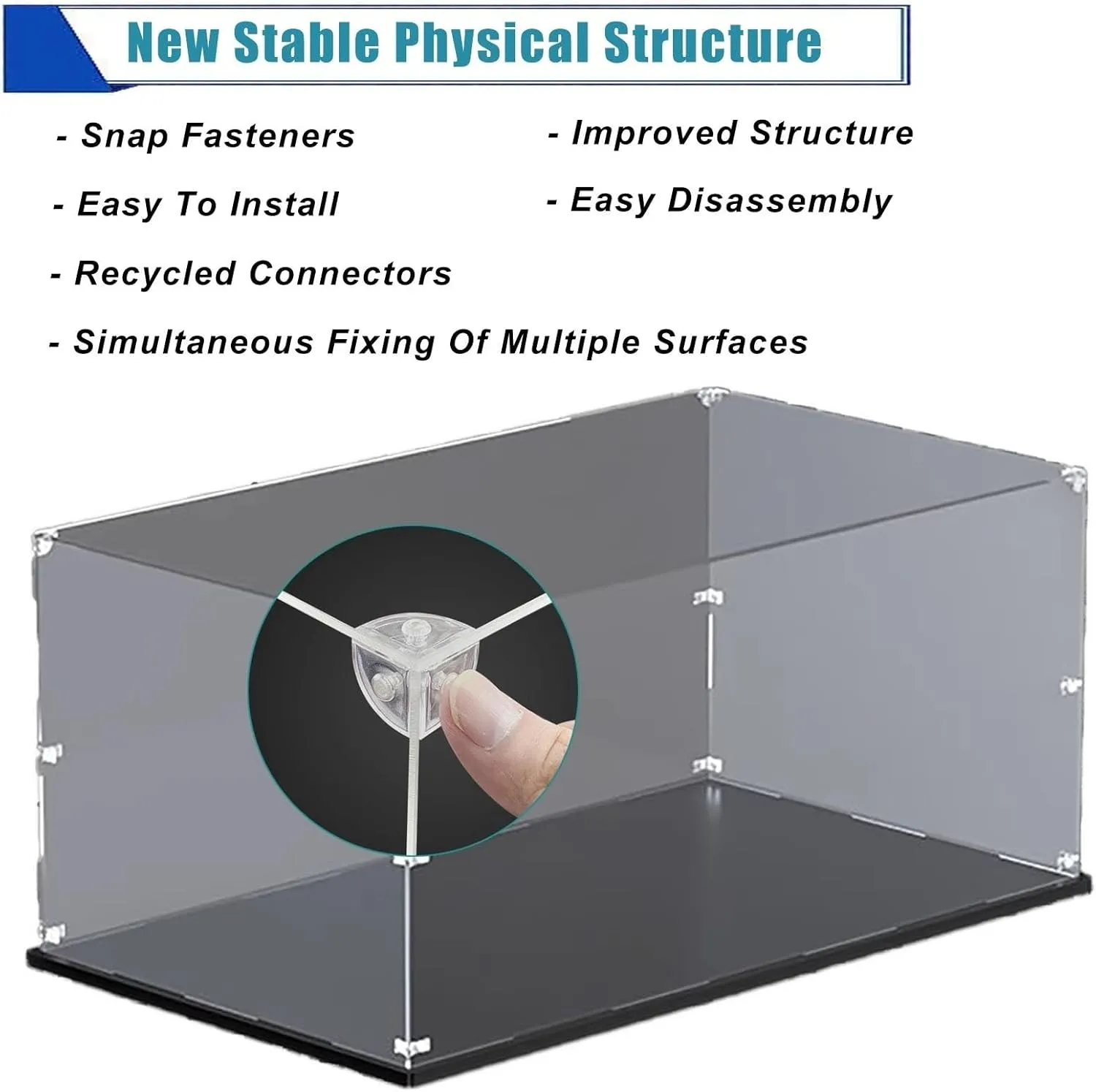 Rectangles Display Cases for Collectibles, Clear Acrylic Storage Bins with Door/Stackable Organizers Box, Dustproof Protection Showcase for Trophy Toys(LxWxH 10x10x35CM/4x4x14IN)