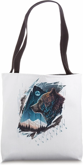 Red Lodge Montana Vintage Bear Tote Bag
