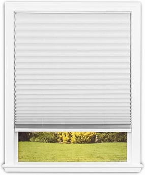 Redi Shade No Tools Easy Lift Trim-at-Home Cordless Pleated Light Blocking Fabric Shade White, 48" W x 64" L, (Fits windows 31 in - 48 in)