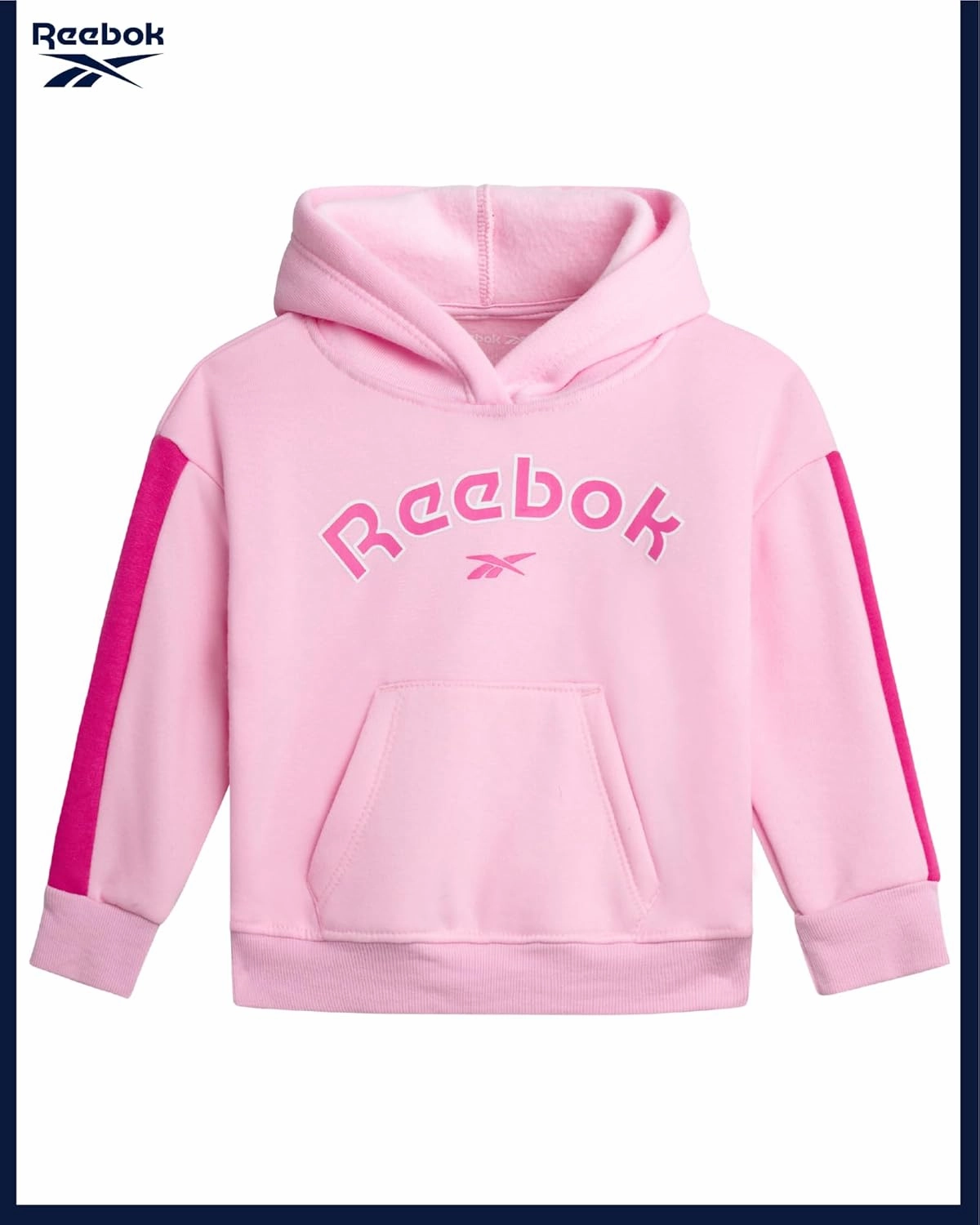 Reebok Girls' Sweatsuit - 2 Piece Performance Fleece Sweatshirt and Jogger Sweatpants - Activewear for Toddlers/Girls, 2T-6X