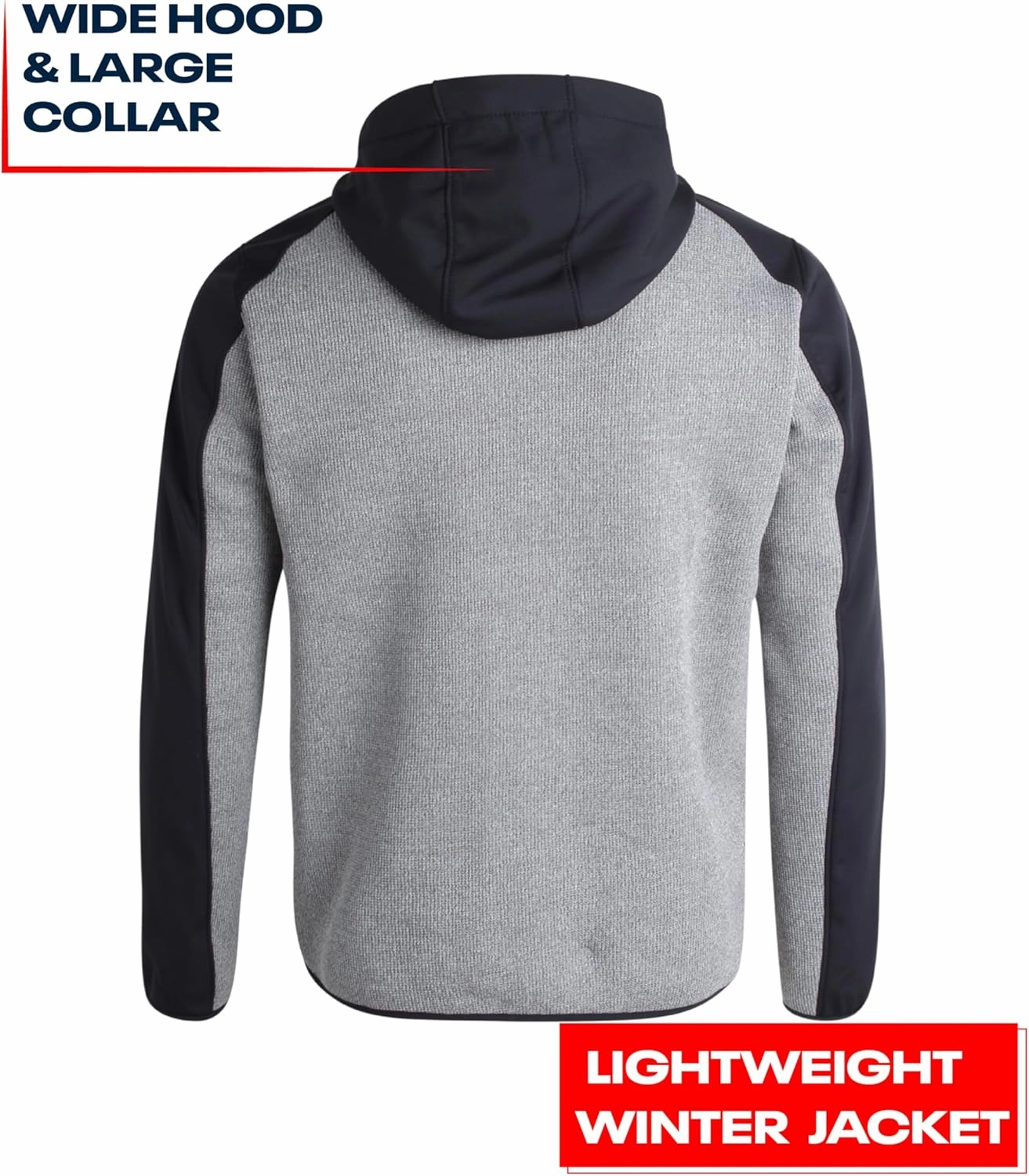 Reebok Men's Active Sweatshirt Jacket - Zip Sweater Fleece Hoodie for Men - Lightweight Performance Outerwear Coat (M-XXL)