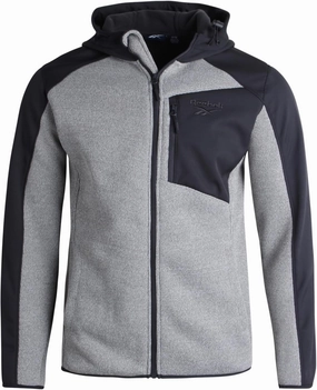 Reebok Men's Active Sweatshirt Jacket - Zip Sweater Fleece Hoodie for Men - Lightweight Performance Outerwear Coat (M-XXL)