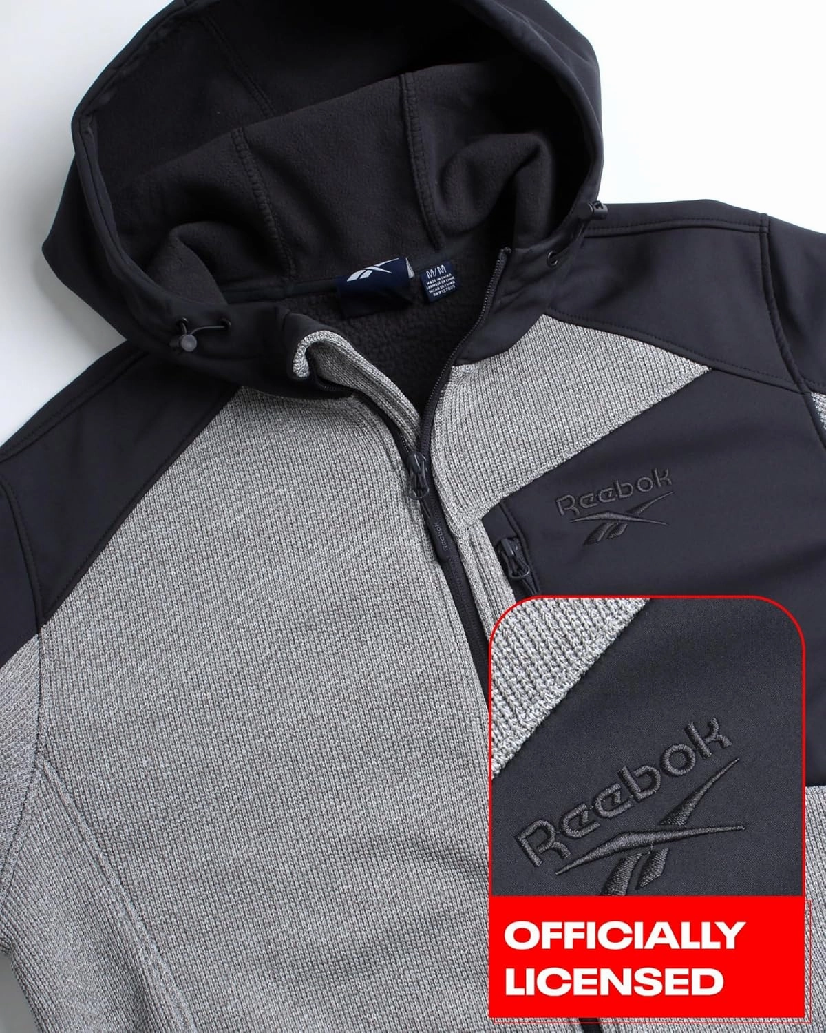 Reebok Men's Active Sweatshirt Jacket - Zip Sweater Fleece Hoodie for Men - Lightweight Performance Outerwear Coat (M-XXL)