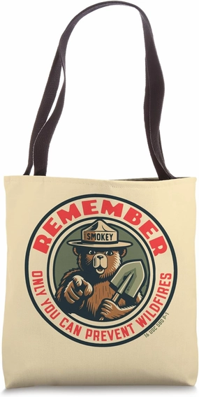 Remember Only You Vintage Smokey Bear Seal Retro Tote Bag