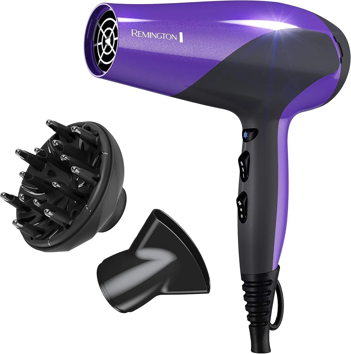 Remington Damage Protection Hair Dryer with Ceramic   Ionic   Tourmaline Technology,Purple, 3 Piece Set