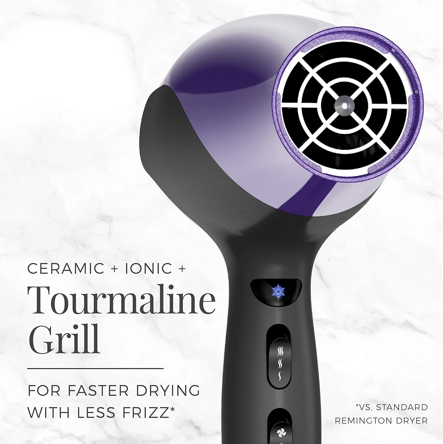 Remington Damage Protection Hair Dryer with Ceramic   Ionic   Tourmaline Technology,Purple, 3 Piece Set