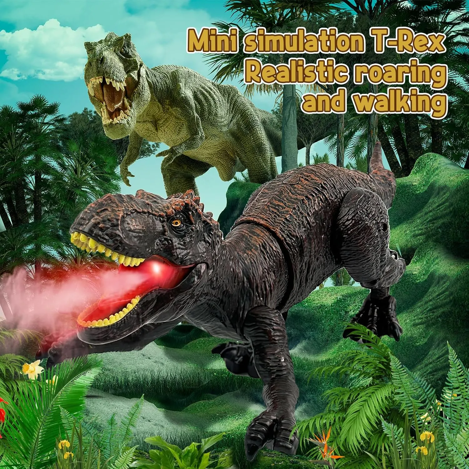 Remote Control Dinosaur for Boys 4-7, Robot Dinosaur Toys for Kids 5-7, rc Dinosaur with Realistic Legs & Spray Stream,Remote Dinosaur Toys for Kids3 4 5 6 9 Year Old boy Birthday Gift (Red)