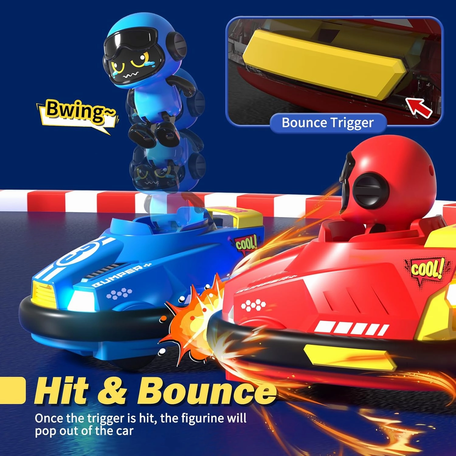 Remote Control Bumper Car Toy Set of 2 Players Football Games|Toddlers Mini RC Car Toys with Light & Sound & 360°Rotating|Christmas Birthday Gifts for 2 3 4 5 Year Old Boys Girls Kids Ideas
