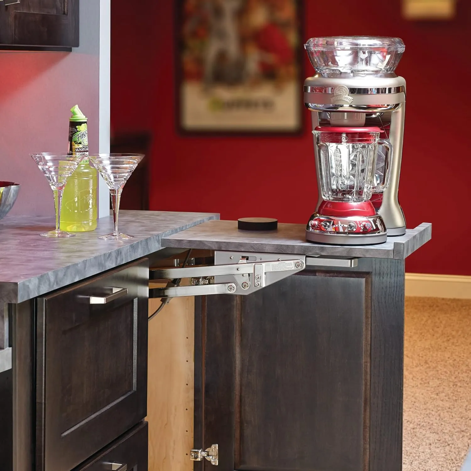 Rev-A-Shelf Kitchen Cabinet Spring Loaded Mixer and Appliance Lift Assist Mechanism for Small Kitchen Appliances, Zinc, RAS-ML-HDCR
