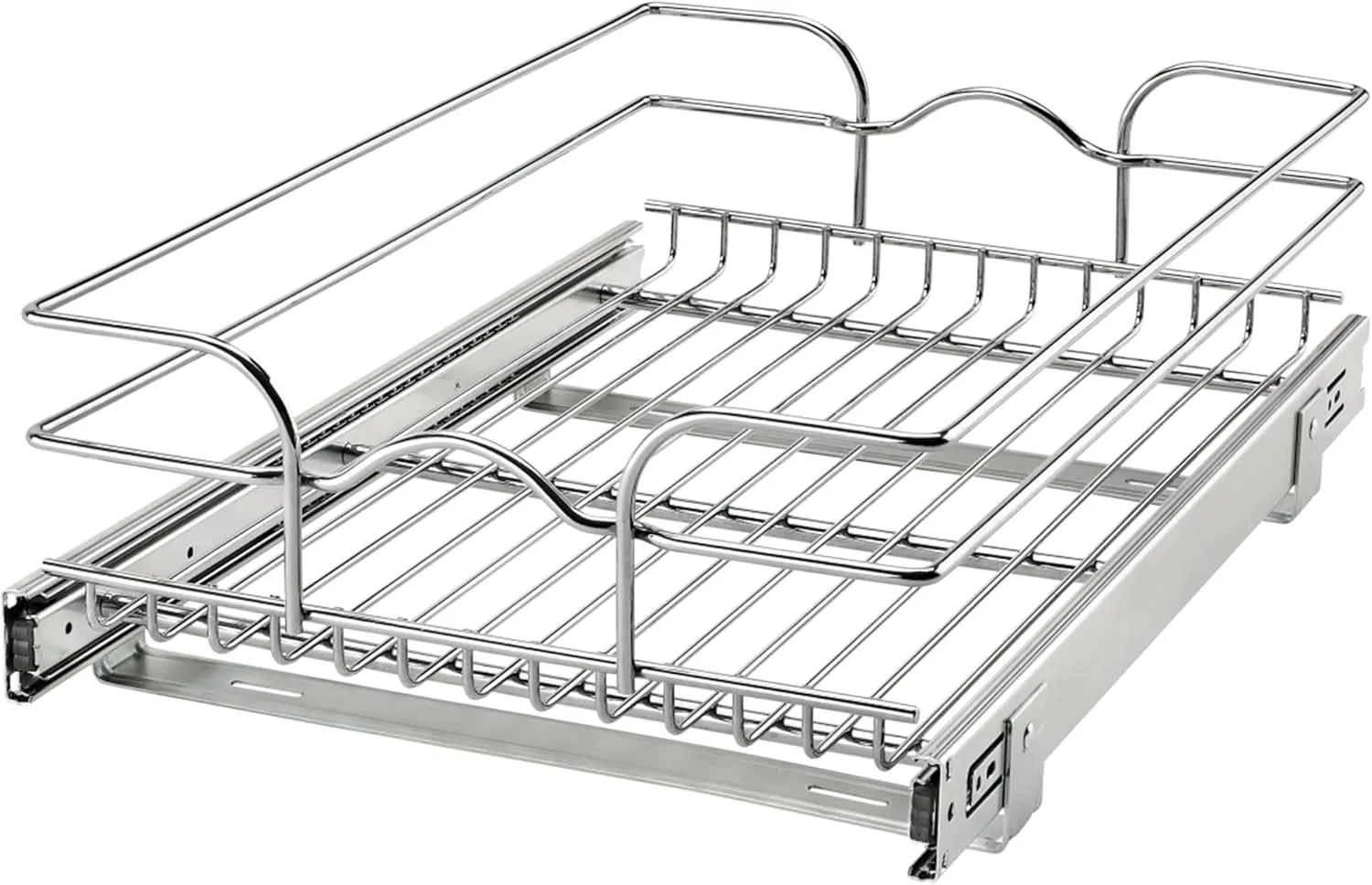 Rev-A-Shelf Kitchen Cabinet Wire Pullout Shelf and Drawer Organizer Pantry Storage with Basket and Mounting Hardware, 15 x 22 In, 5WB1-1522CR-1
