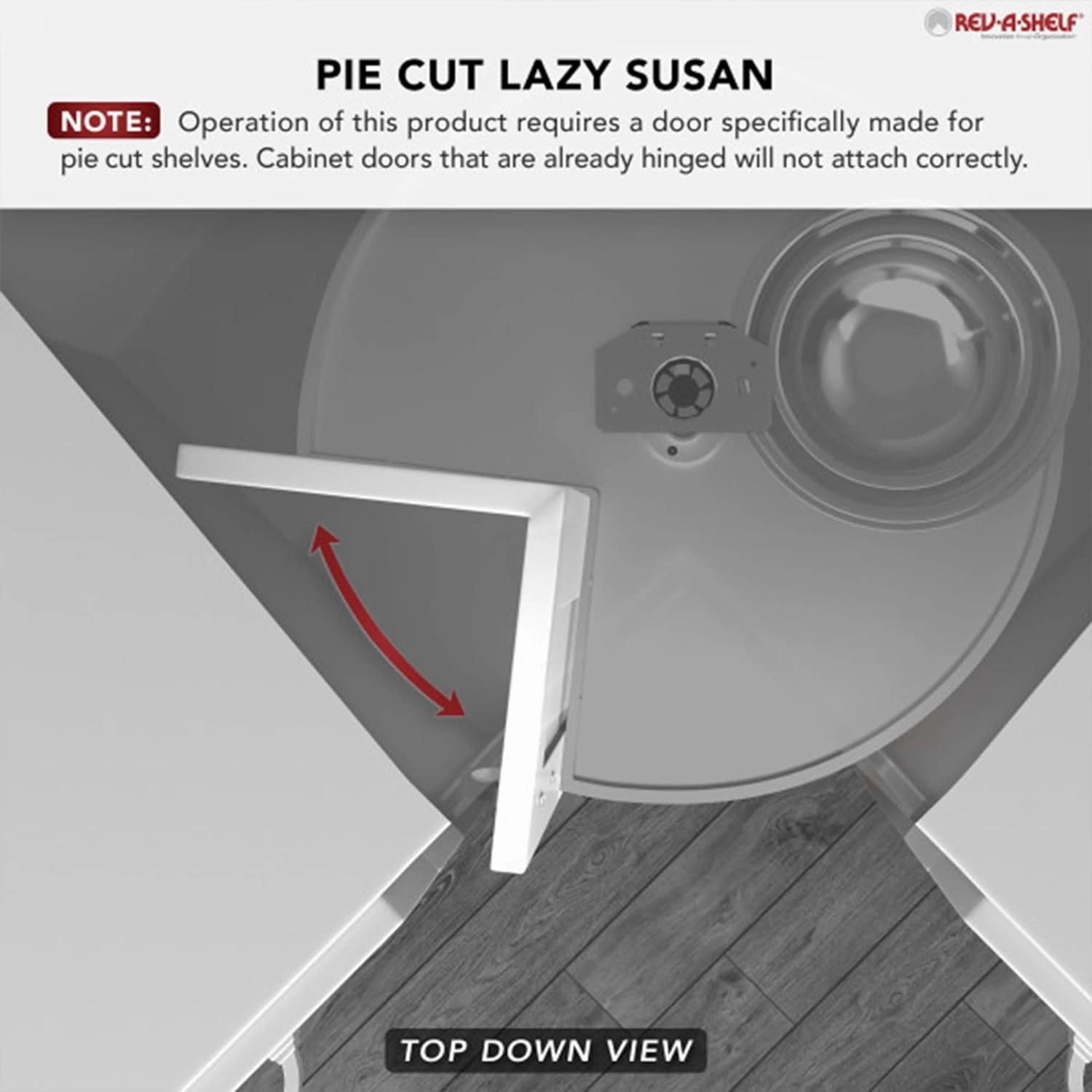 Rev-A-Shelf 28" Dual Tier Pie-Cut Lazy Susan Organizer for Base Corner Kitchen Cabinets, Two Plastic Home Storage Shelves, Almond, LD-2942-28-15-1