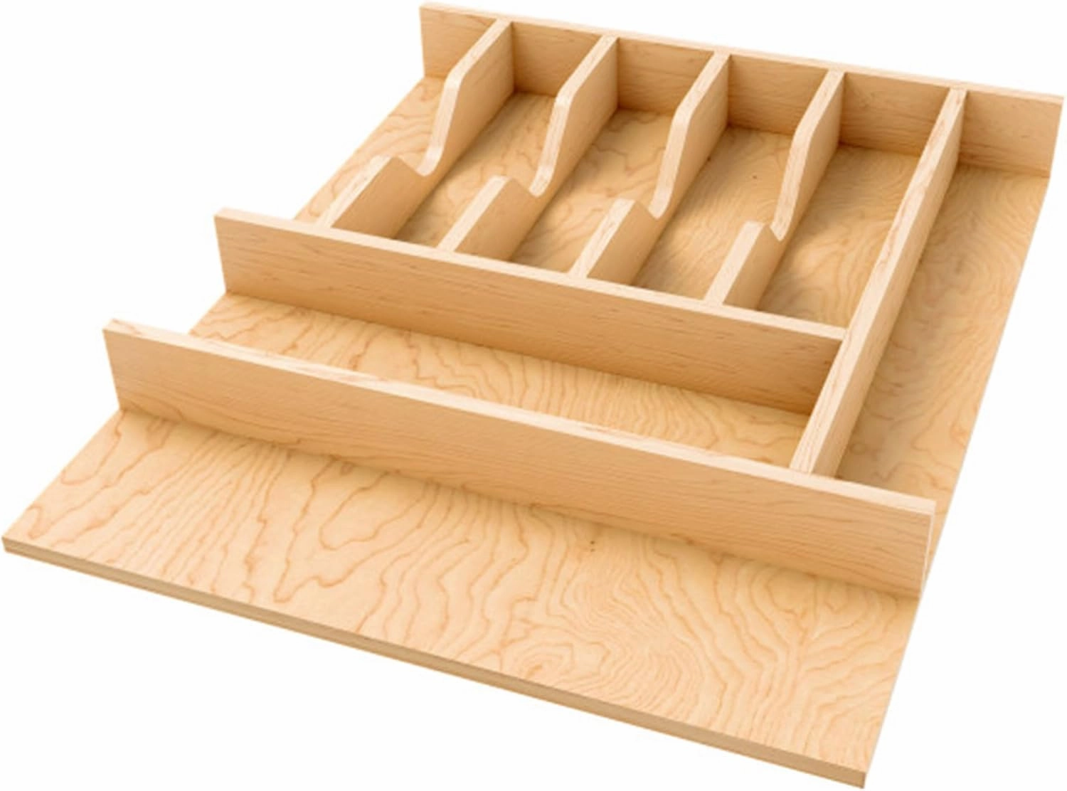 Rev-A-Shelf Natural Maple Right Size Utensil Insert Home Storage Kitchen Organizer 8 Compartment Drawer Accessory, 16-1/4" x 19-1/2", 4WCT-21SH-1