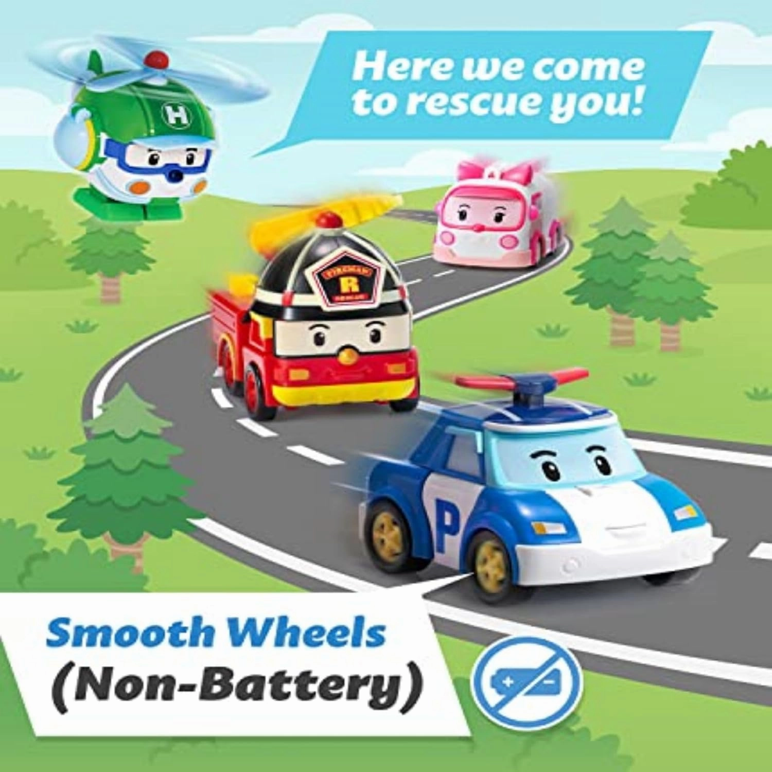 Robocar Poli 4" Transforming Robot - Fire Truck Roy, STEM-Inspired Rescue Robot Figure | Role Play Toy Gift for Toddlers & Preschool Kids Ages 1 2 3 4 5 6