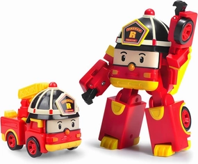 Robocar Poli 4" Transforming Robot - Fire Truck Roy, STEM-Inspired Rescue Robot Figure | Role Play Toy Gift for Toddlers & Preschool Kids Ages 1 2 3 4 5 6