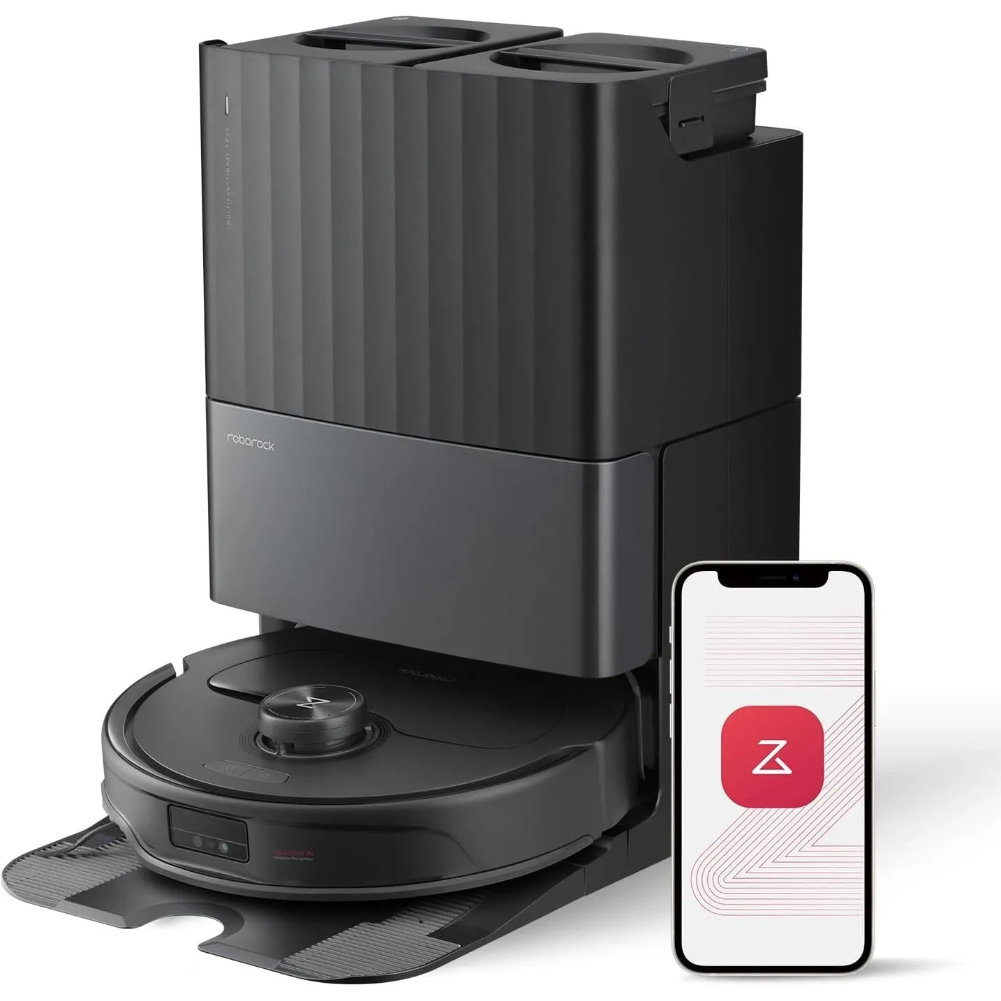 roborock Qrevo Master Robot Vacuum and Mop, 10000Pa Suction, FlexiArm Design Side Brush & Mop, Auto Mop Washing & Drying, Self-Emptying & Refilling, Dock Self-Cleaning, Dual Brush, Obstacle Avoidance