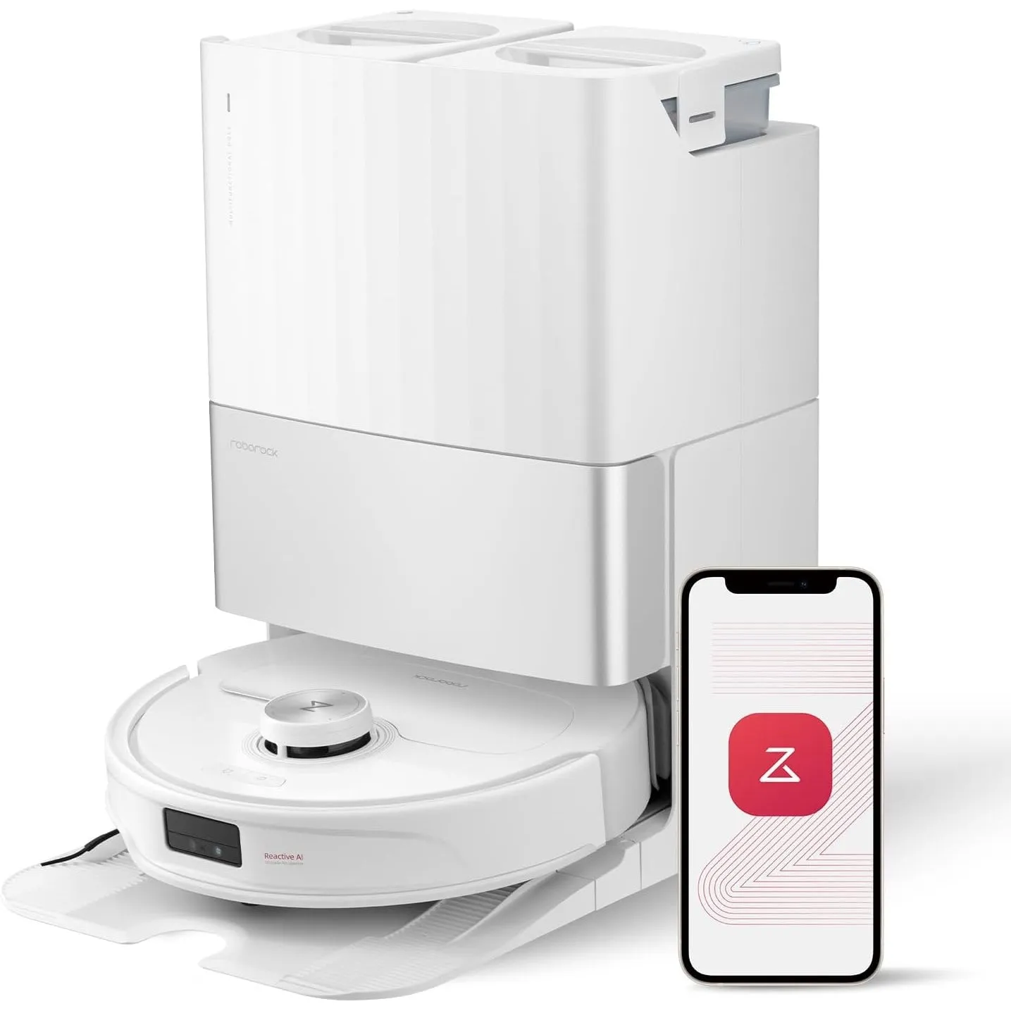 roborock Qrevo Master Robot Vacuum and Mop, 10000Pa Suction, FlexiArm Design Side Brush & Mop, Auto Mop Washing & Drying, Self-Emptying & Refilling, Dock Self-Cleaning, Dual Brush, Obstacle Avoidance